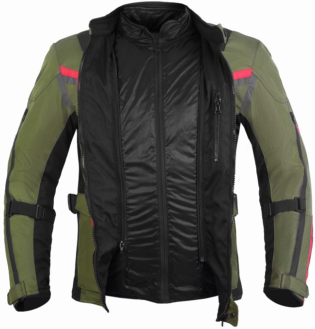 CHAQUETA 3/4 UNISEX DE MOTO EN TEXTIL, IMPERMEABLE, TRANSPIRABLE Y TÉRMICO CON PROTECCIONES C.E.