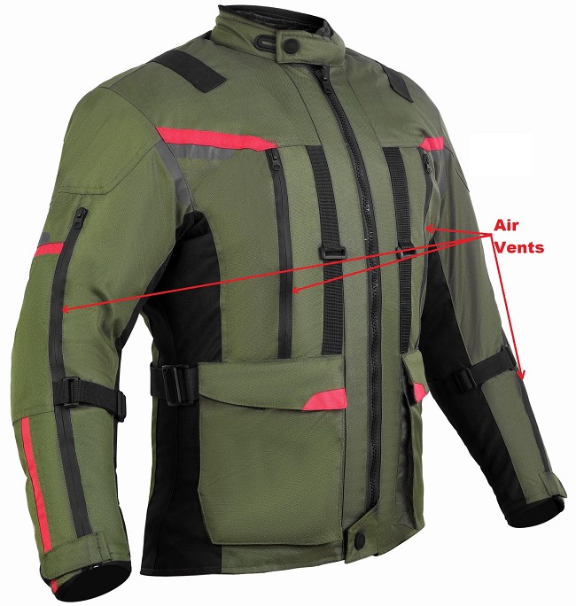 CHAQUETA 3/4 UNISEX DE MOTO EN TEXTIL, IMPERMEABLE, TRANSPIRABLE Y TÉRMICO CON PROTECCIONES C.E.
