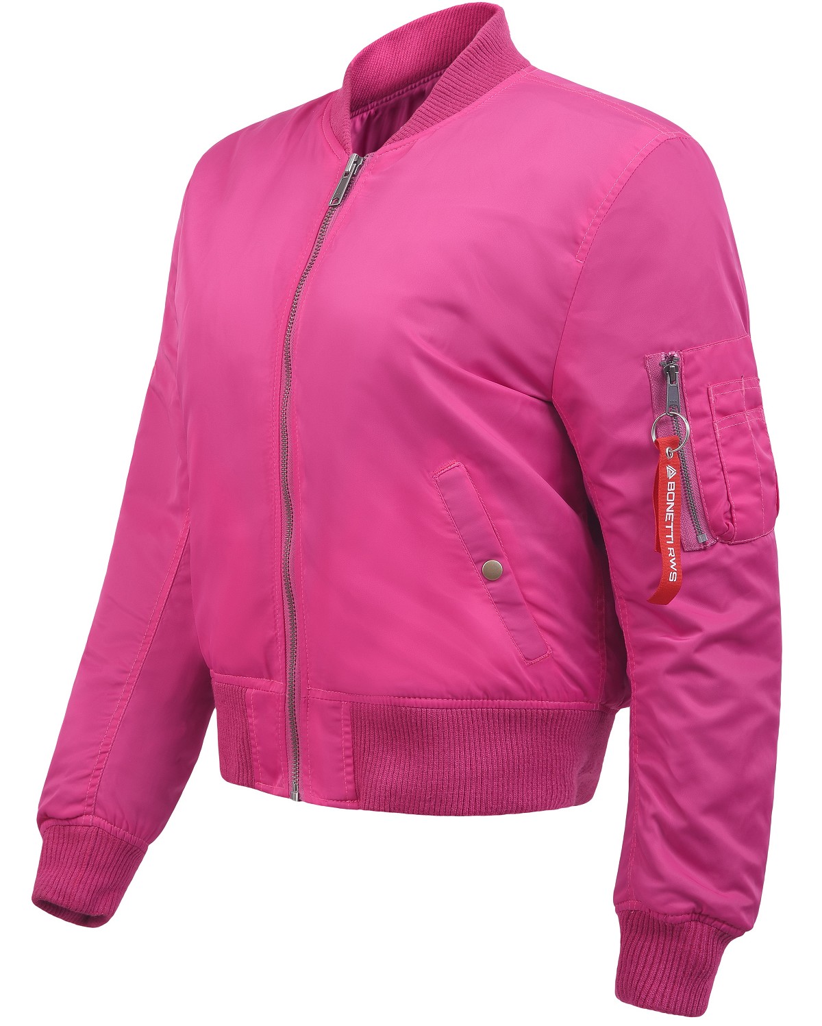 CAZADORA DE MOTO BOMBER MUJER EN 100% NAYLON, IMPERMEABLE, TRANSPIRABLE Y TÉRMICO CON PROTECTORES C.E. EN 1621 NIVEL 2