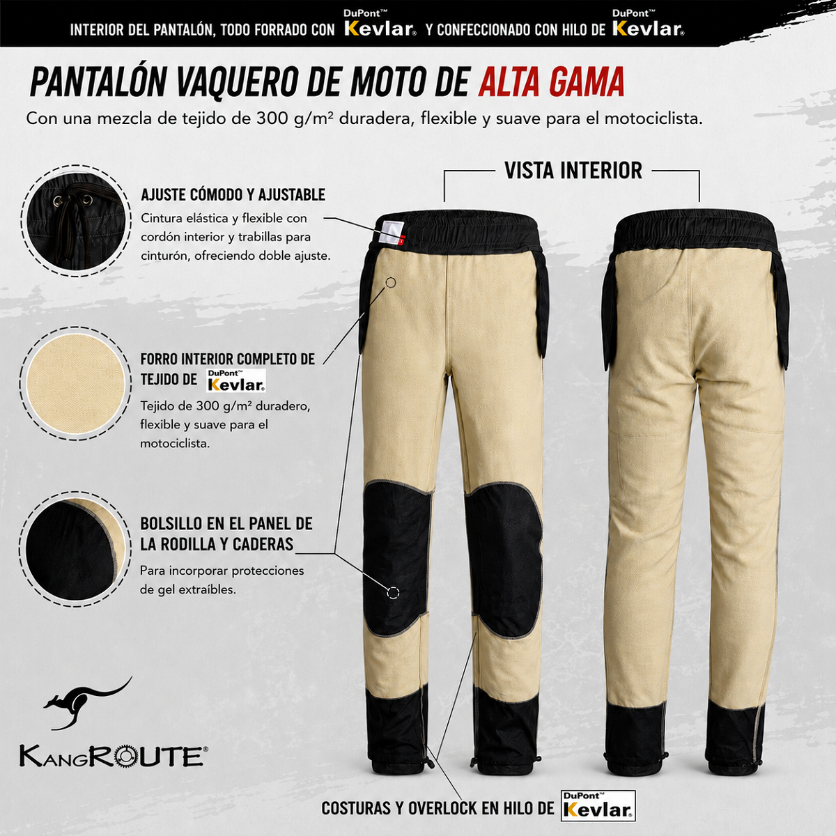 PANTALON DE MOTO VAQUERO ESTILO CHANDAL CARGO UNISEX, ELÁSTICO, 100% FORRADO EN KEVLAR® CON PROTECCIONES GEL CE NIVEL 2. PANTALON DE MOTO VAQUERO ESTILO CHANDAL CARGO UNISEX, ELÁSTICO, 100% FORRADO EN KEVLAR® CON PROTECCIONES GEL CE NIVEL 2.