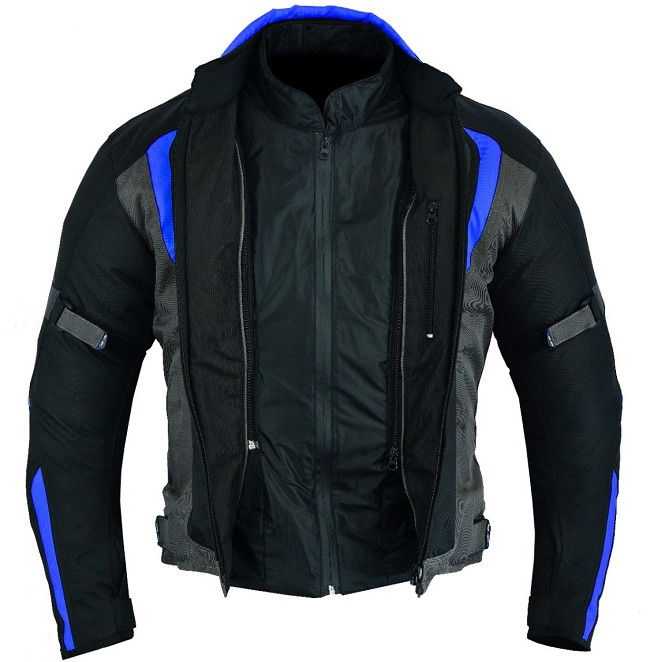 CHAQUETA DE MOTO UNISEX EN TEXTIL IMPERMEABLE, TÉRMICO CON PROTECCIONES C.E.