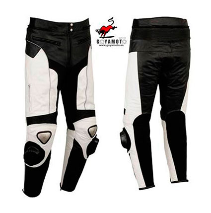 PANTALÓN DE PIEL PARA MOTORISTAS CON PROTECCIONES DE TITANIO