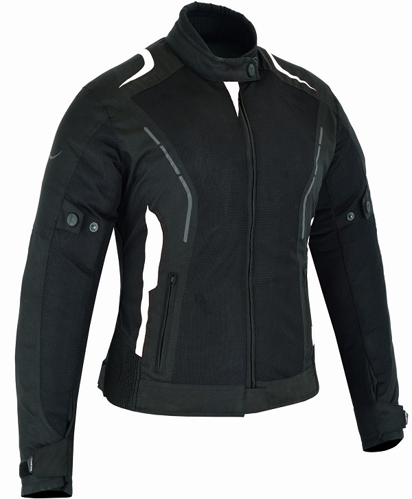 CHAQUETA DE MOTO PARA MUJER DE VERANO CON PROTECCIONES C.E. Y FORRO IMPERMEABLE EXTRAIBLE