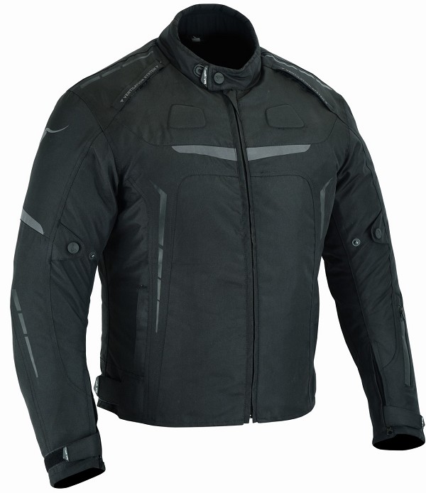 CAZADORA DE MOTO EN TEXTIL IMPERMEABLE 100% CON PROTECCIONES C.E. UNISEX