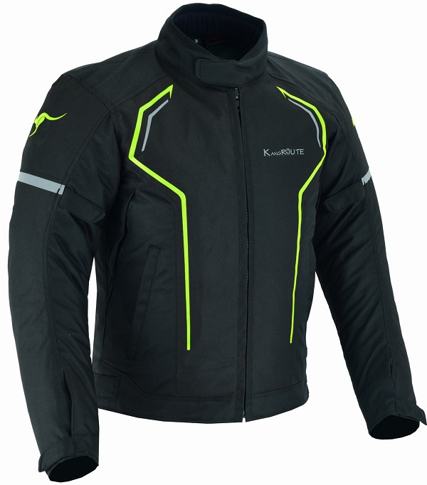 CHAQUETA DE MOTO EN POLIESTER TÉRMICO, IMPERMEABLE, TRANSPIRABLE CON PROTECCIONES C.E. Y VENTILACIÓN DIRECTA