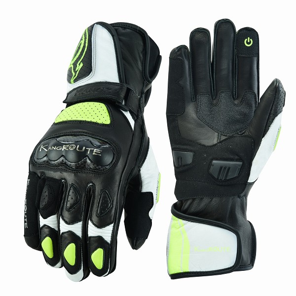 GUANTES DE MOTO EN PIEL ANILINA CON PROTECCIONES CARBONO Y ACERO INOXIDABLE