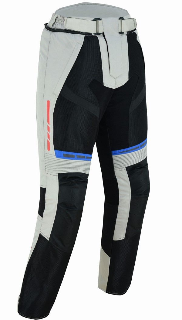 PANTALON DE MOTO PERFORADO DE VERANO CON FORRO IMPERMEABLE EXTRAIBLE, UNISEX Y PROTECCIONES C.E.