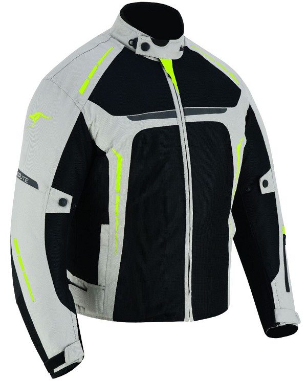 CHAQUETA DE MOTO PERFORADO DE VERANO, FORRO IMPERMEABLE EXTRAIBLE Y PROTECCIONES CE- UNISEX