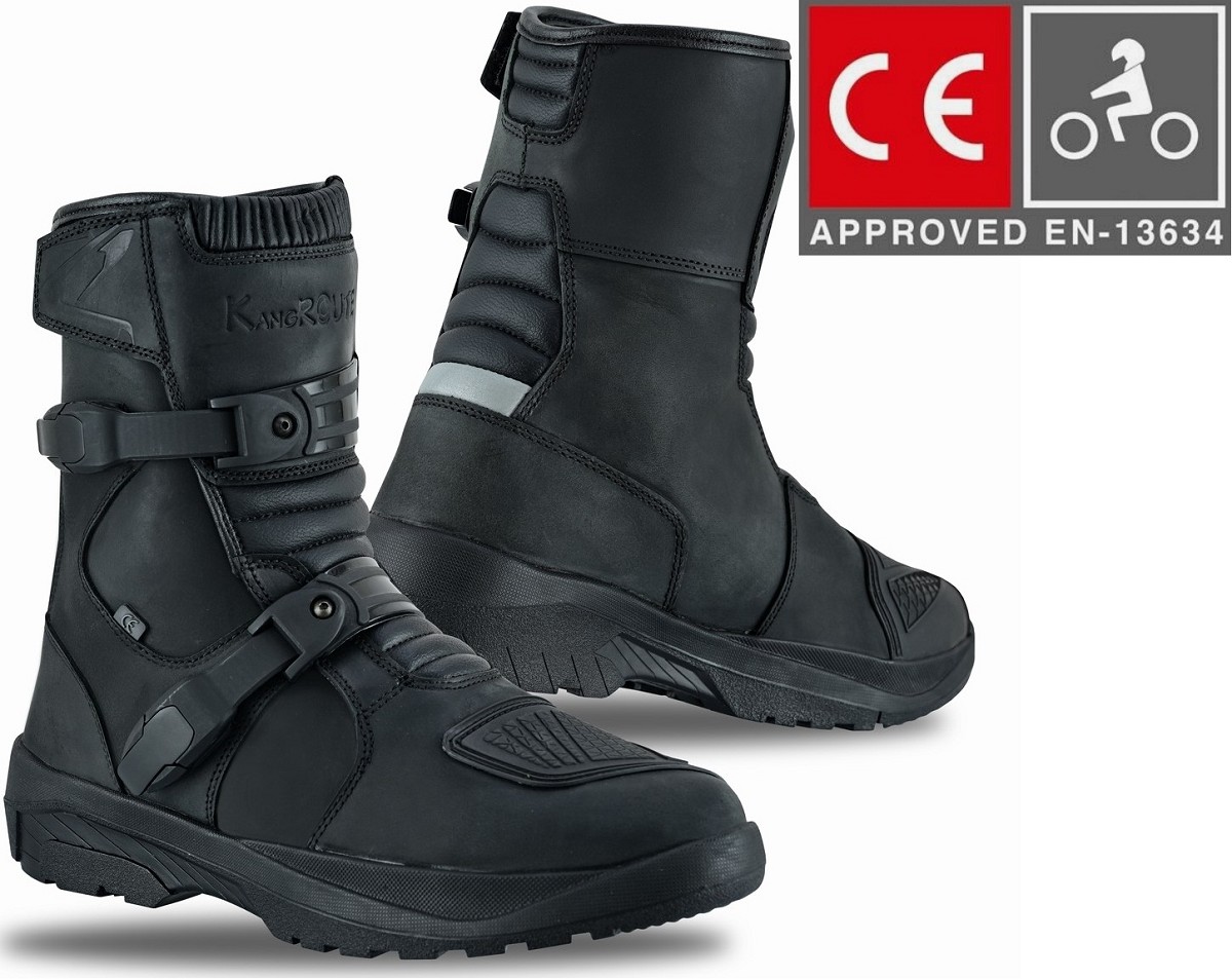 BOTAS DE MOTO MEDIACAÑA  ADVENTURE TOURING EN PIEL BOVINA DE ALTA RESISTENCIA CE