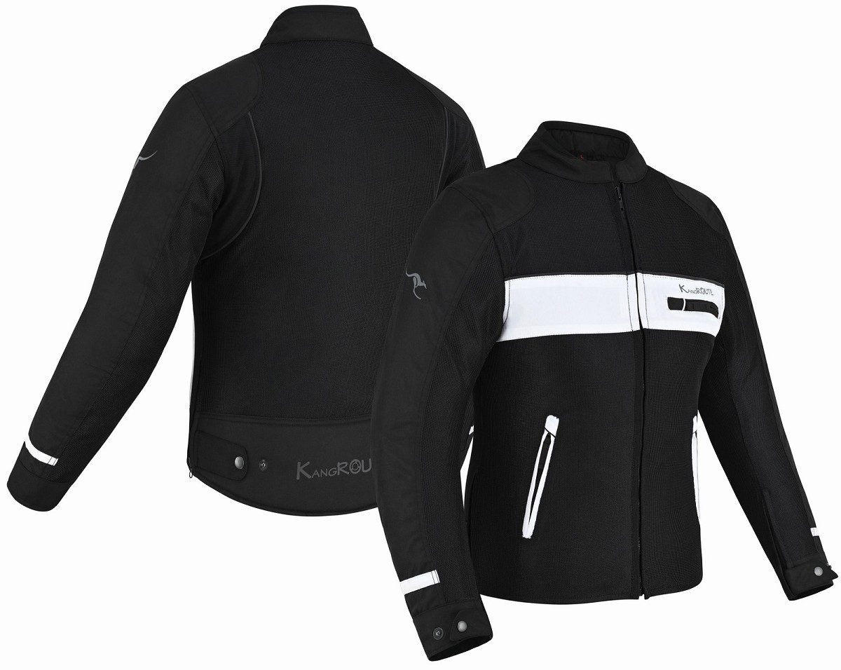 CHAQUETA DE VERANO PARA MUJER, PERFORADA, CON PROTECCIONES CE Y FORRO IMPERMEABLE DESMONTABLE. CERTIFICADA CE CLASE AA.