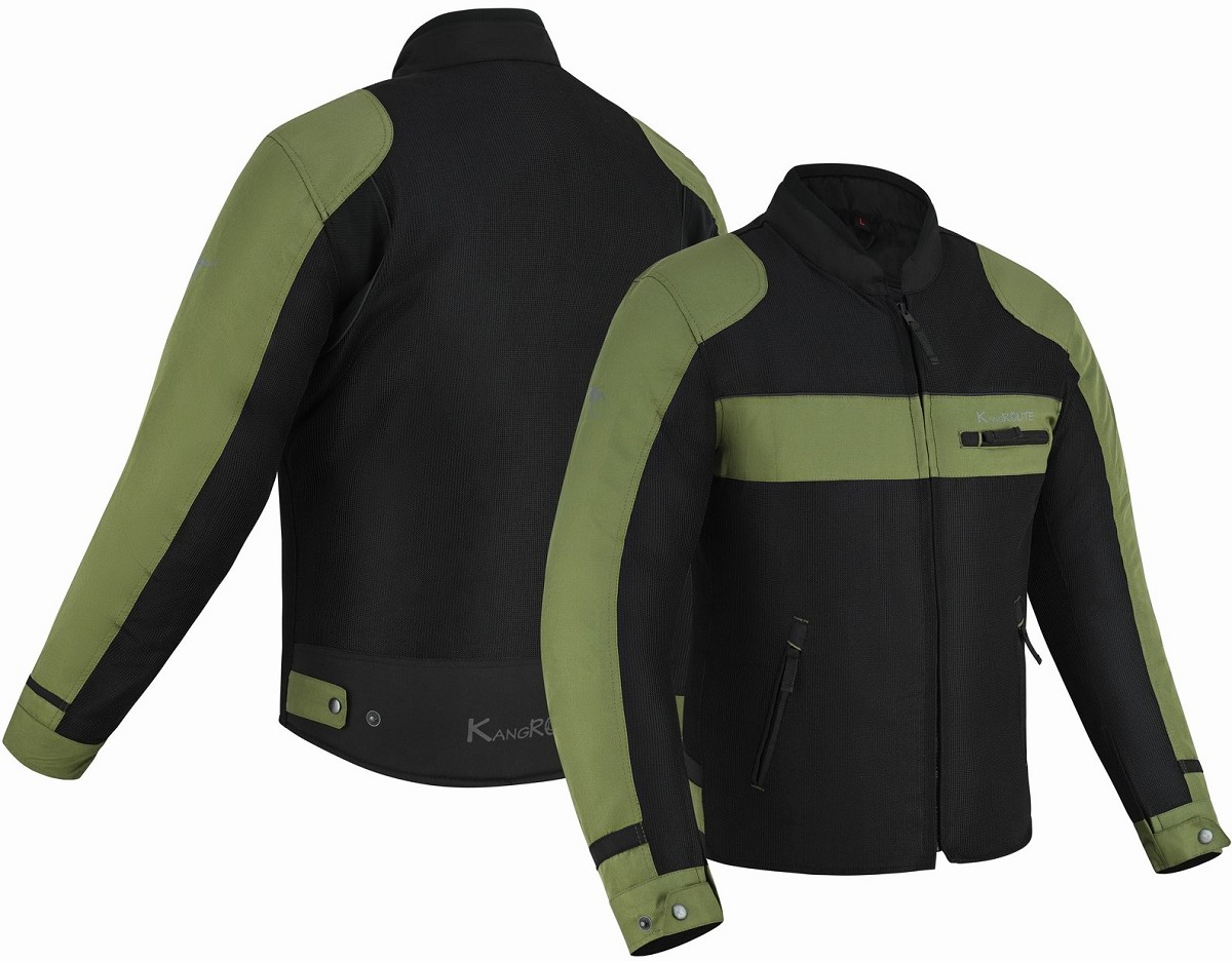 CHAQUETA DE VERANO PARA MUJER, PERFORADA, CON PROTECCIONES CE Y FORRO IMPERMEABLE DESMONTABLE. CERTIFICADA CE CLASE AA.