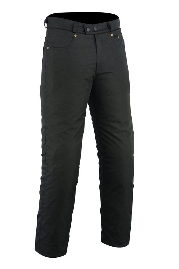 PANTALÓN VAQUERO ESTILO TEJANO DE MOTO EN CORDURA IMPERMEABLE CON PROTECCIONES