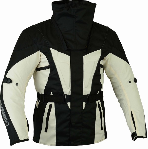 CHAQUETA DE CORDURA CON PROTECCIONES Y CUBRE CUELLO DESMONTABLE 