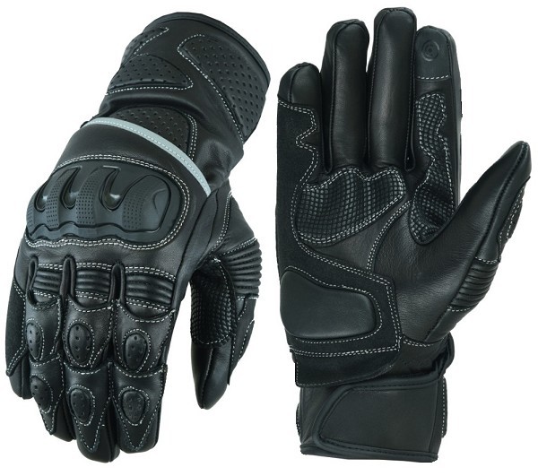 GUANTES DE MOTO EN CUERO CON PROTECCIONES TPU