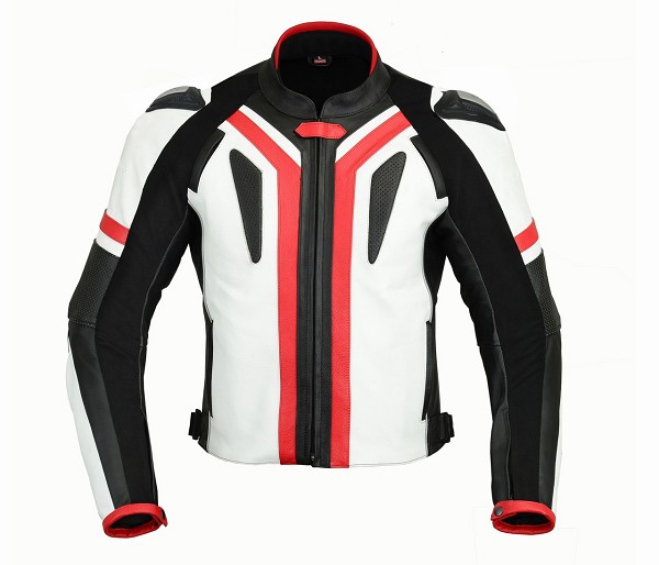 BLOUSON EN CUIR POUR MOTO AVEC PROTECTIONS HOMOLOGUÉES C.E.