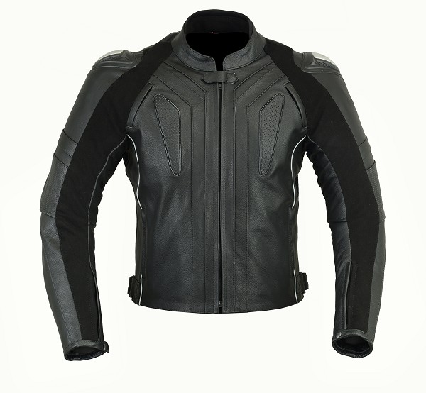 BLOUSON EN CUIR POUR MOTO AVEC PROTECTIONS HOMOLOGUÉES C.E.