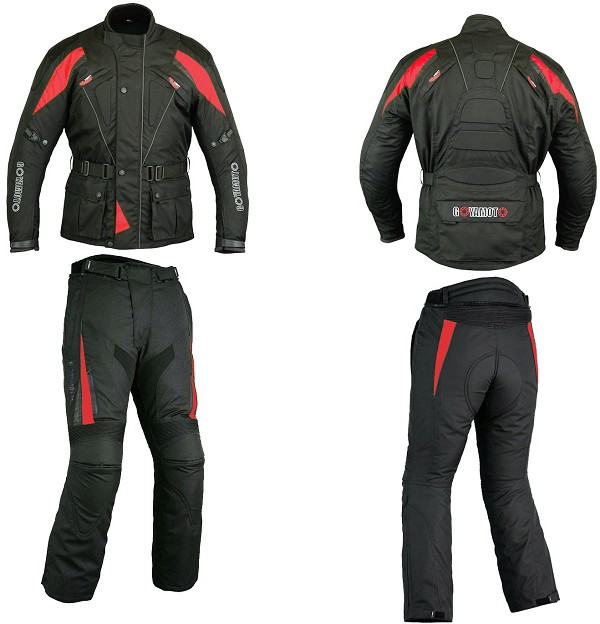 COMBINAISON MOTO EN CORDURA DEUX PIÈCES, IMPERMÉABLE AVEC PROTECTIONS