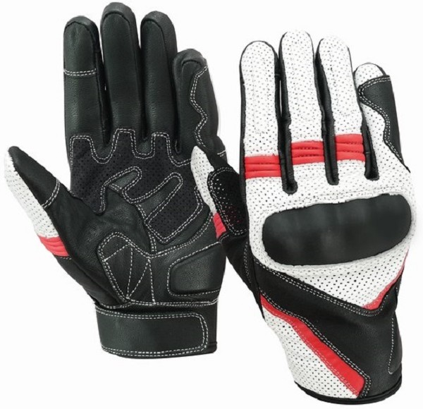 GUANTES DE MOTO EN PIEL DE CABRA CON PROTECCIONES Y PERFORADOS