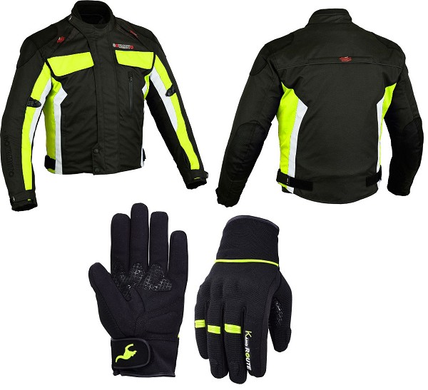 Pack de Invierno,chaqueta de cordura y guntes de moto cortaviento y impermeables