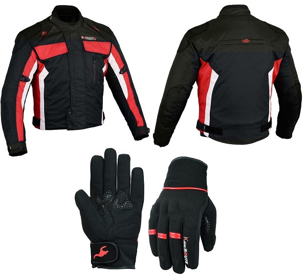 Pack de Invierno,chaqueta de cordura y guntes de moto cortaviento y impermeables