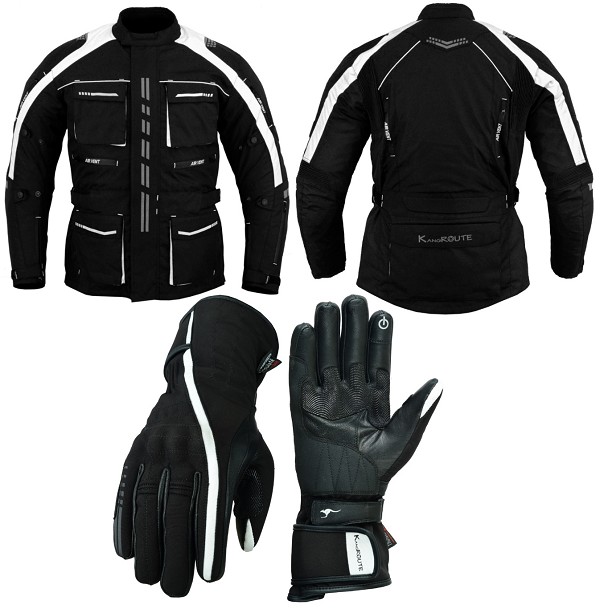 Pack de Invierno chaqueta 3/4 y guantes de moto para invierno impermeables y térmicos