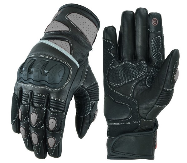 GUANTES DE MOTO RACING EN PIEL ANILINA CON PROTECCIONES TPU