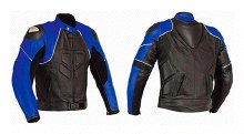 CHAQUETA DE PIEL DE MOTO CON PROTECCIONES DE TITANIO