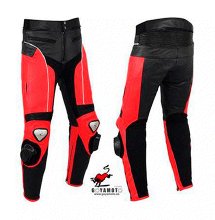 PANTALÓN DE MOTO EN PIEL CON PROTECCIONES DE TITANIO