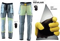 PANTALÓN KEVLAR VAQUERO UNISEX (TEJANO FLEXIBLE) CON PROTECCIONES C.E. Y ZONAS ELÁSTICAS