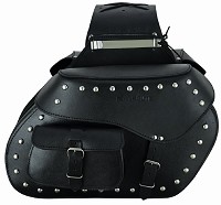 JUEGO DE ALFORJAS RÍGIDAS DE CUERO 3-4MM, PARA MOTO CUSTOM Y HARLEY BIKERS 2X20 LITROS