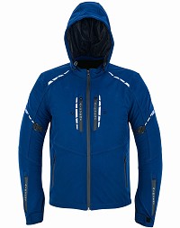 CHAQUETA DE MOTO UNISEX EN TEJIDO SOFTSHELL, NEOPRENO IMPERMEABLE, TÉRMICO Y PROTECTORES C.E.