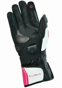 GUANTES DE MUJER DE MOTO EN PIEL ANILINA, PROTECTORES DE CARBONO Y ACERO INOXIDABLE