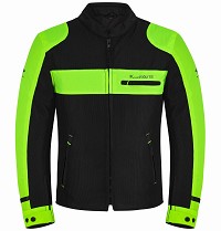 CHAQUETA DE MOTO PARA VERANO, PERFORADA, CON PROTECCIONES CE Y FORRO IMPERMEABLE DESMONTABLE. CERTIFICACIÓN CE CLASE AA.