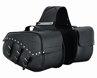 ALFORJAS RÍGIDAS DE CUERO 3-4MM, PARA MOTO CUSTOM Y HARLEY BIKERS 2X24 LITROS