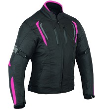 CHAQUETA DE MOTO PARA CHICAS EN POLIESTER IMPERMEABLE, TÉRMICO CON PROTECCIONES C.E.