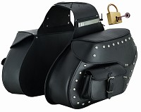 JUEGO DE ALFORJAS RÍGIDAS DE CUERO 3-4MM, PARA MOTO CUSTOM Y HARLEY BIKERS 2X20 LITROS