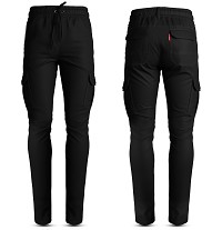 PANTALON DE MOTO VAQUERO ESTILO CHANDAL CARGO UNISEX, ELÁSTICO, 100% FORRADO EN KEVLAR® CON PROTECCIONES GEL CE NIVEL 2.