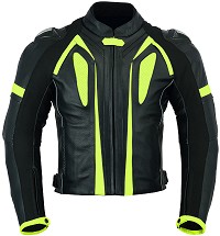 CHAQUETA DE CUERO CON PROTECTORES TPR TITANIO Y JOROBA AERODINÁMICA